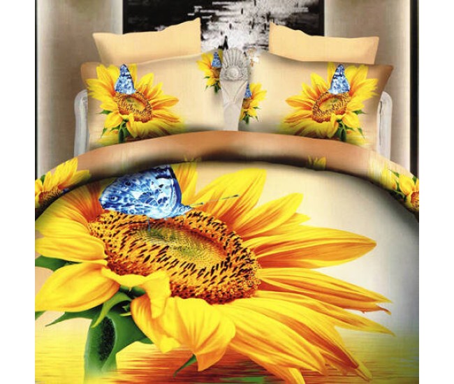 Lenjerie de pat digital print 3d (sun flower)